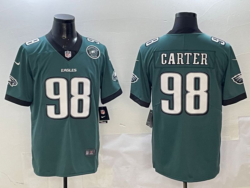 Men Philadelphia Eagles 98 Carter Green Second generation Nike 2025 Limited NFL Jersey style 4